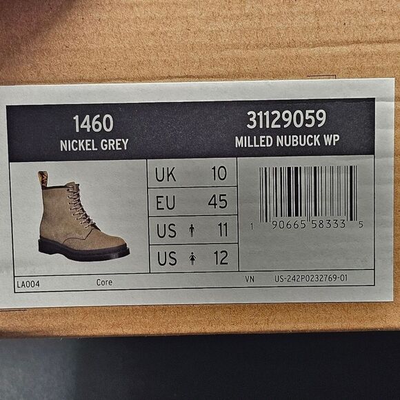 DR. MARTENS 1460 MILLED NUBUCK LEATHER LACE UP BOOTS main image 9